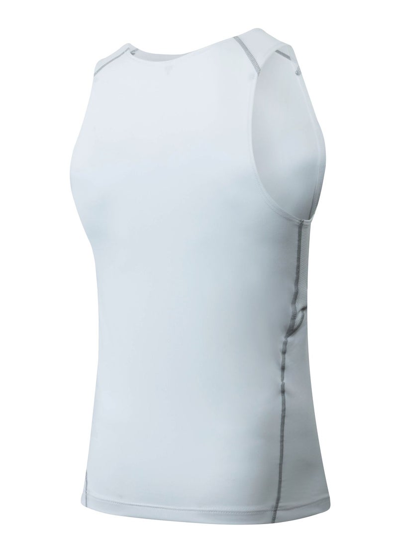 Loquat Men Quick Dry Breathable Elastic Sleeveless Shirt White  - Image 2
