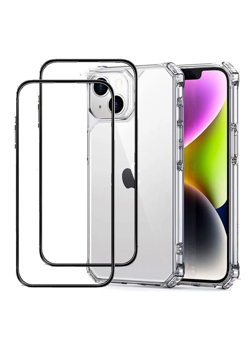 iPhone 14 Max Case Screen Protector Tempered Glass Protector Clear Transparent Cover - Image 1