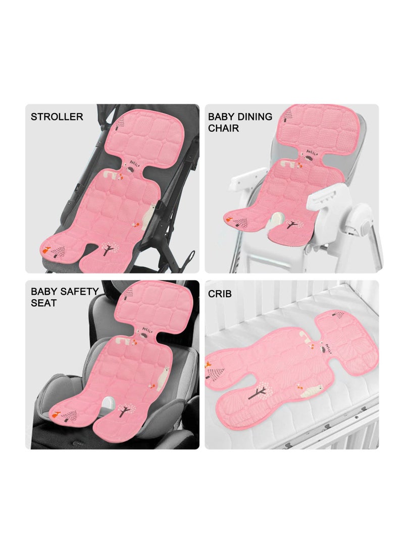 SYOSI Baby Stroller Cooling Liner with Stroller Mosquito Net, Pushchair Liner Breathable Stroller Seat Liner Pushchair Accessory Infant Seat Cushion for Pushchair Stroller Pram Buggy and Car Seat (Pink)  - Image 2