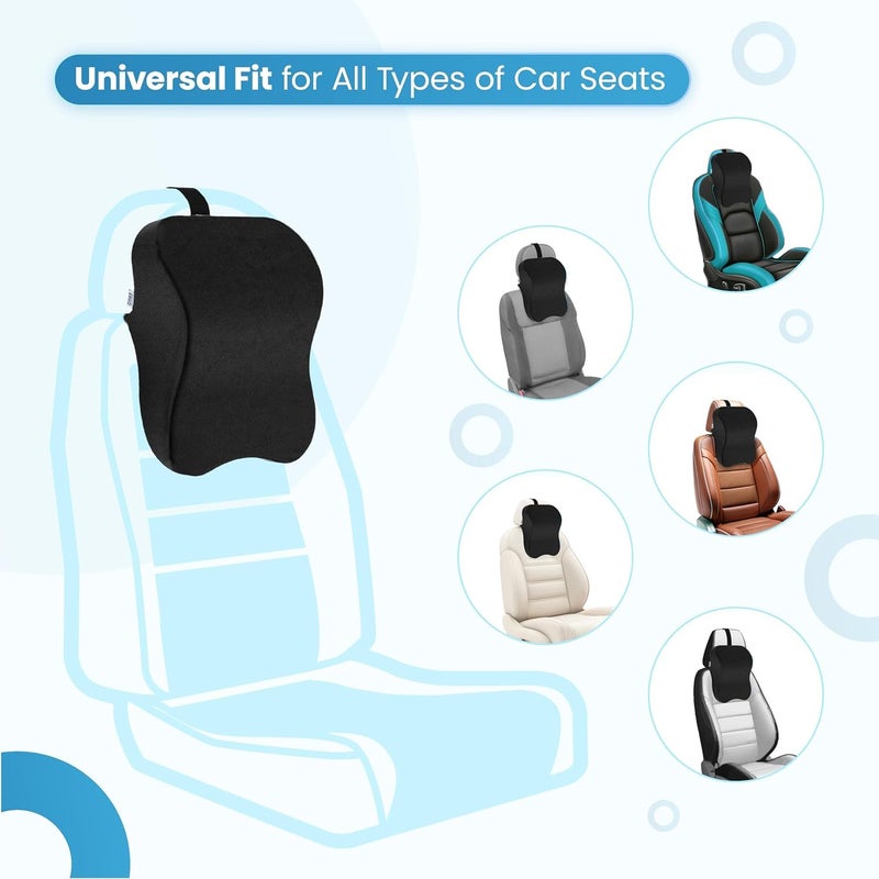 Radiant Memory Foam Car Neck Rest Pillow, Ultrasoft Car Pillow for Comfortable Car Rides, Relieves Neck Pain, Hi-Per Foam Head Rest Pillow with Washable Velvet Cover - Image 5