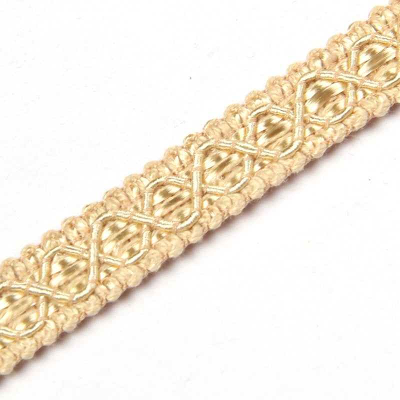 Hedonghexi Gimp Braid Fabric Trim - 0.59 Inch / 5 Yards, Gold Silver, Upholstery, Polyester, DIY Crafts, Costume, Home Decorative - Image 3