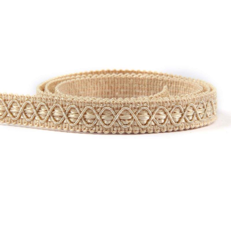 Hedonghexi Gimp Braid Fabric Trim - 0.59 Inch / 5 Yards, Gold Silver, Upholstery, Polyester, DIY Crafts, Costume, Home Decorative - Image 1