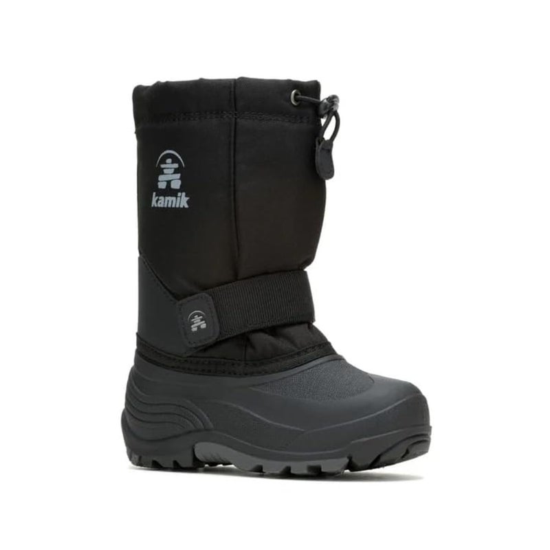 Kamik Rocket Insulated Snow Boots - Waterproof Upper & Kids Waterproof Shoes - Easy-Grab Lace Lock Snow Boots for Kids - Removable Insulated Liner - Hook & Loop Mid-Foot Strap - Black - 11 Little Kid - Image 1