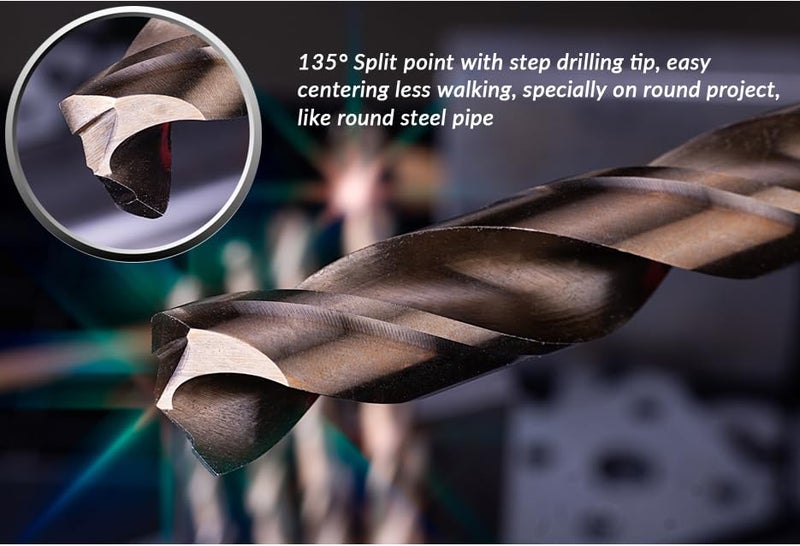 NordWolf 14-Piece Metric Cobalt Drill Bit Set for Stainless Steel & Hard Metals, with 1/4" Hex Shank for Quick Chucks & Impact Drivers, Sizes 1.5mm to 10.0mm in Storage Case - Image 5