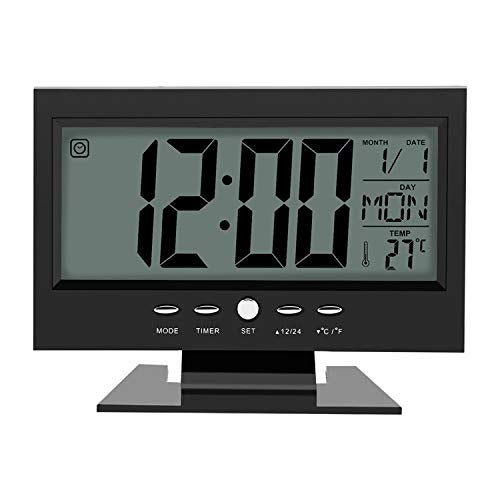 YOSOO ساعة يوسو الرقمية الكبيرة متعددة الوظائف مع شاشة LCD تحكم صوتي - Image 1