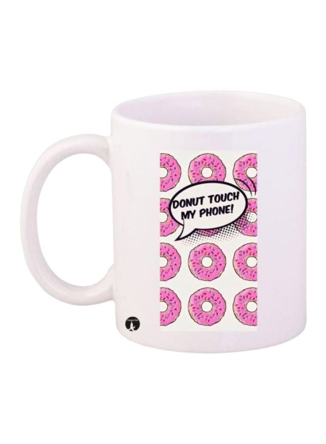 RYN Doughnuts Printed Mug White/Pink/Black