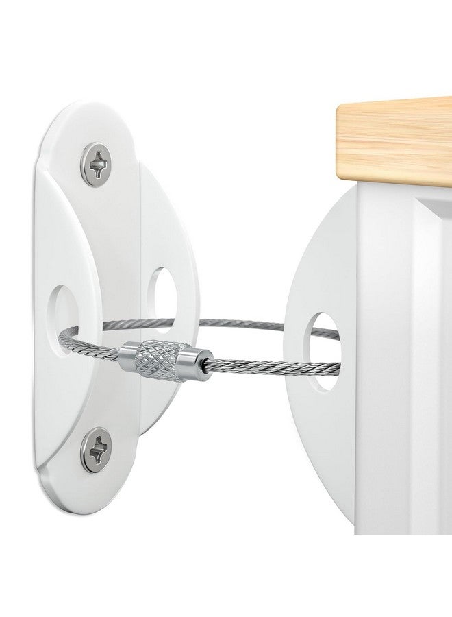 Heavy-Duty Furniture Anchors for Baby & Pet Safety - 10 Pack, Earthquake-Proof White Straps, Easy Installation - Image 1