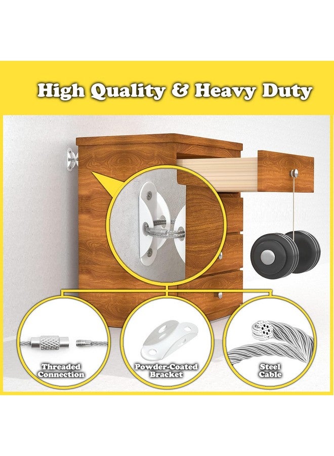 Heavy-Duty Furniture Anchors for Baby & Pet Safety - 10 Pack, Earthquake-Proof White Straps, Easy Installation - Image 3