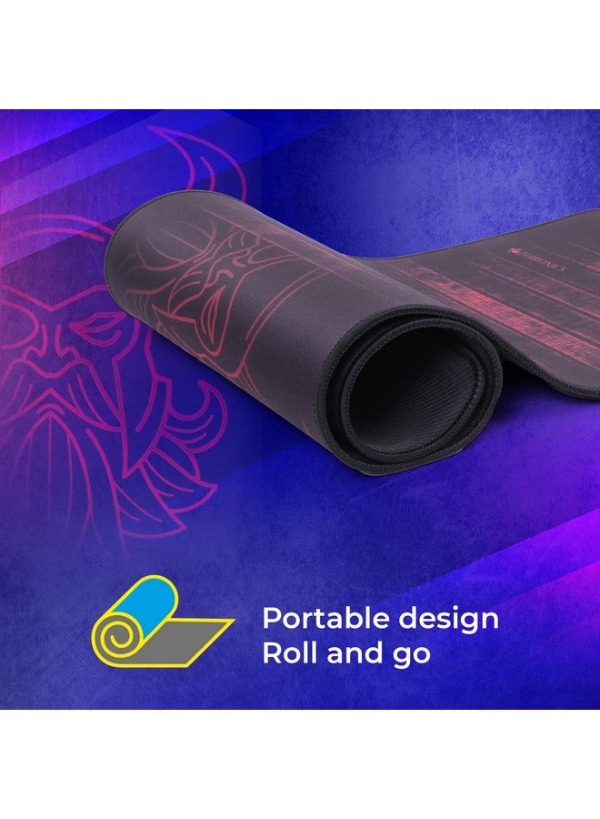 ZEBRONICS Firestorm Gaming Mouse pad for All Mouse sensors with Micro-Textured Fabric Surface, Anti Slip Rubber Base, 800x300mm Size, 4mm Thickness and a Portable roll and go Design - Image 3