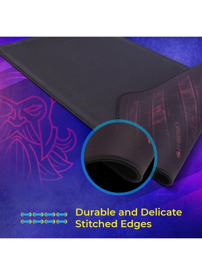 ZEBRONICS Firestorm Gaming Mouse pad for All Mouse sensors with Micro-Textured Fabric Surface, Anti Slip Rubber Base, 800x300mm Size, 4mm Thickness and a Portable roll and go Design - Image 2