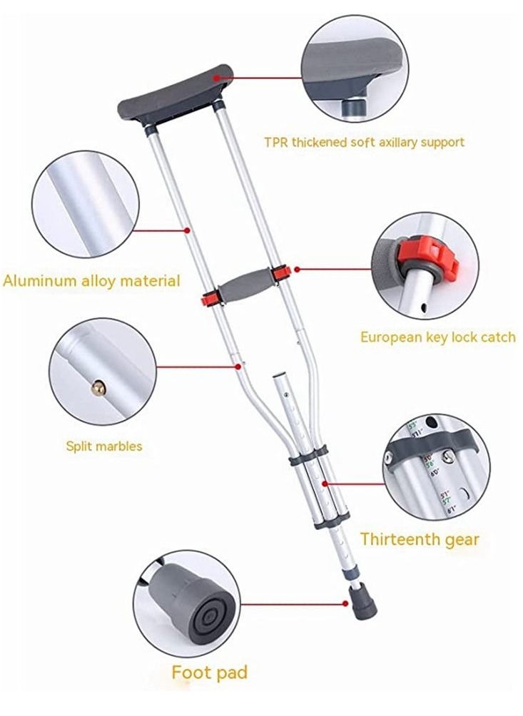 Cool Baby Portable Folding Crutches Aluminum Crutches Suitable for Elderly and Disabled  - Image 2