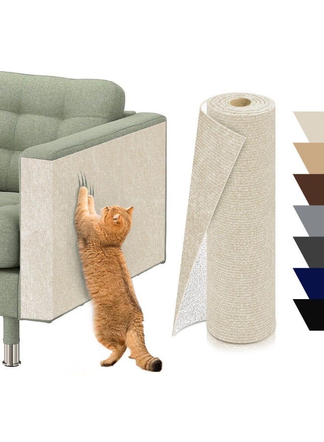 Self Adhesive Cat Scratch Protector Mat, Cuttable Sofa Furniture Anti Scratch Cover Pad 100x40cm, Beige - Image 1