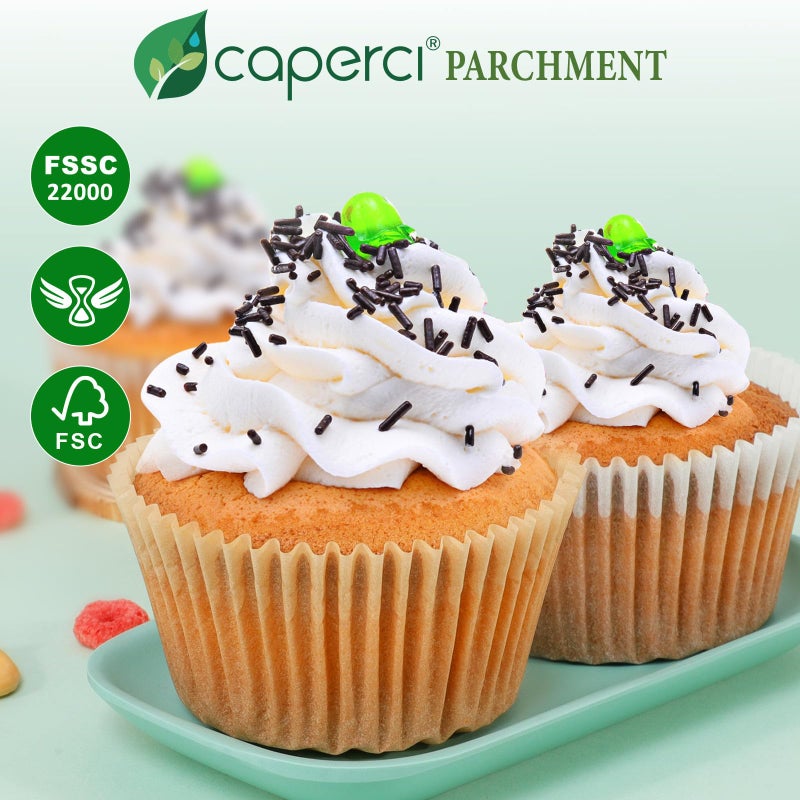 Caperci Parchment 200pcs Jumbo Muffin Liners for Baking - White Paper Large Cupcake Liners for Jumbo Muffin Pan, Balanced Non-Stick/Excellent Grease-proof, Odorless, Food Grade (White) - Image 2