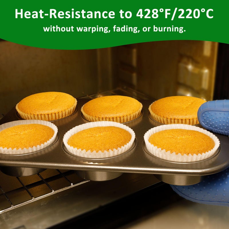 Caperci Parchment 200pcs Jumbo Muffin Liners for Baking - White Paper Large Cupcake Liners for Jumbo Muffin Pan, Balanced Non-Stick/Excellent Grease-proof, Odorless, Food Grade (White) - Image 5