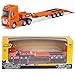 Gemini&Genius Gemini Genius Flat Trailer Truck Toy Heavy Duty Alloy Construction Toys Vehicle 150 Scale Diecast Trailer Truck Toy Trucks for Kids - Image 2