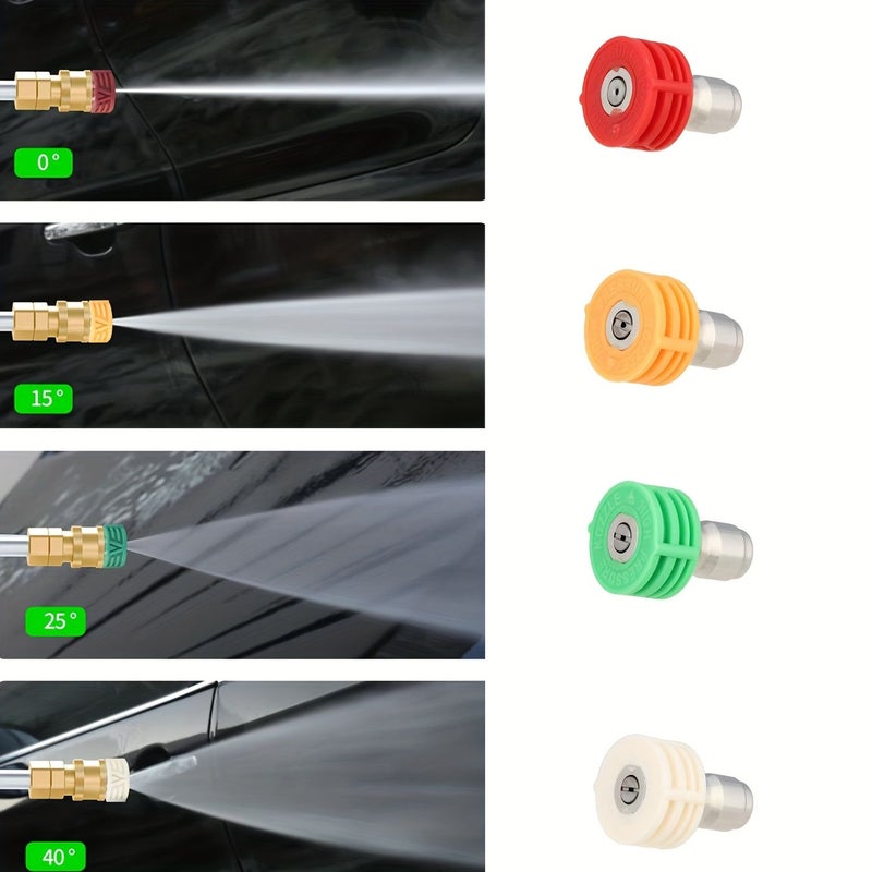 Pressure Washer Spray Nozzles 1/4 Quick Connect Heavy Duty Wide Pattern Green - Image 4
