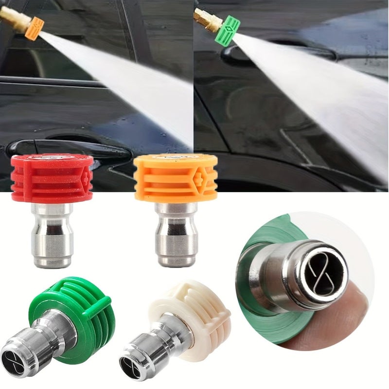 Pressure Washer Spray Nozzles 1/4 Quick Connect Heavy Duty Wide Pattern Green - Image 1