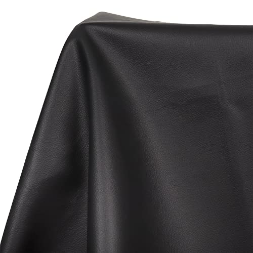 Meneng Marine Vinyl Upholstery Faux Leather: Meneng Black Grain Faux Leather 54"x36" Marine Vinyl Fabric Waterproof Durable for DIY Upholstery Boat Car Sofa - Image 1