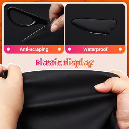 Meneng Marine Vinyl Upholstery Faux Leather: Meneng Black Grain Faux Leather 54"x36" Marine Vinyl Fabric Waterproof Durable for DIY Upholstery Boat Car Sofa - Image 5
