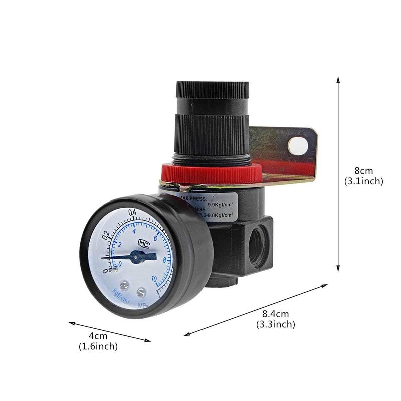 YXQ AR2000 Pneumatic Air Source Compressor 059Kgfcm2 14PT Filter Regulator Valve w Pressure Gauge Install Bracket - Image 2