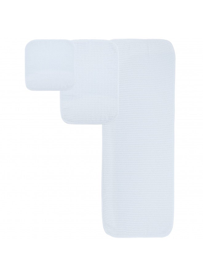 POLYTE Oversize, 60 x 30 in., Quick Dry Lint Free Microfiber Bath Towel Set, 6 Piece (White, Waffle Weave) - Image 2