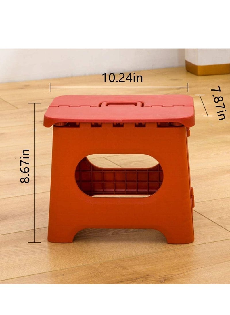 Upgrade Version Kids' Step Stools Folding Step Stool with Handle Portable Collapsible Plastic Foot Stool for Kids - Use in The Kitchen Bathroom and Bedroom Picnic