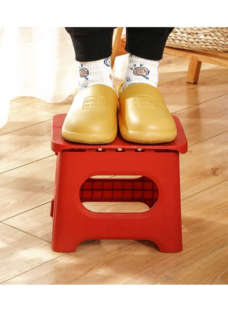 Upgrade Version Kids' Step Stools Folding Step Stool with Handle Portable Collapsible Plastic Foot Stool for Kids - Use in The Kitchen Bathroom and Bedroom Picnic
