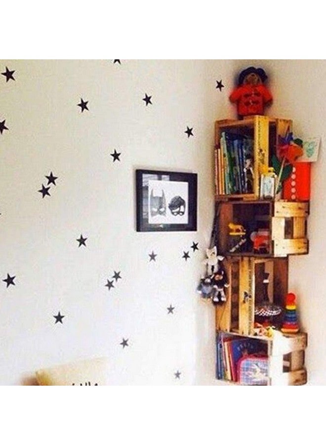 thovorrnl 110Pcs Stars Wall Decal Vinyl Sticker, Removable Children Kids Art DIY Sticker Mural for Boy Girls Baby Room Decoration Good Night Nursery Wall Decor Home House Bedroom Design (Black) - Image 3