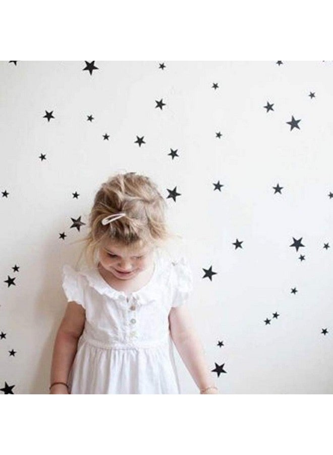 thovorrnl 110Pcs Stars Wall Decal Vinyl Sticker, Removable Children Kids Art DIY Sticker Mural for Boy Girls Baby Room Decoration Good Night Nursery Wall Decor Home House Bedroom Design (Black) - Image 5