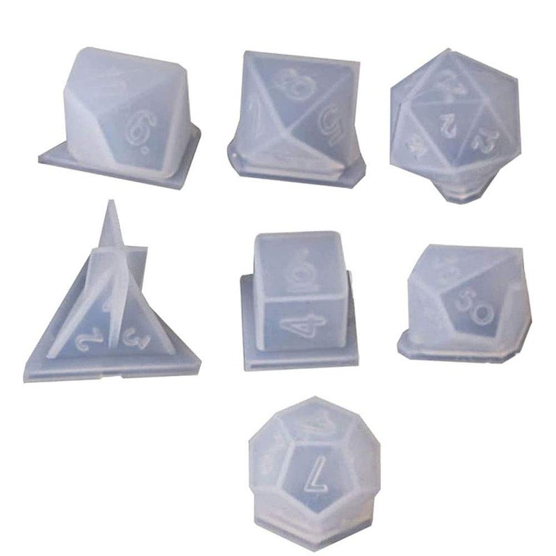 Szcelling Szecl 7 Shapes Molds for Resin Casting - Standard Game Dice Fillet Square Triangle Mold for Digital Games - Families Handmade Craft Tool - Image 1