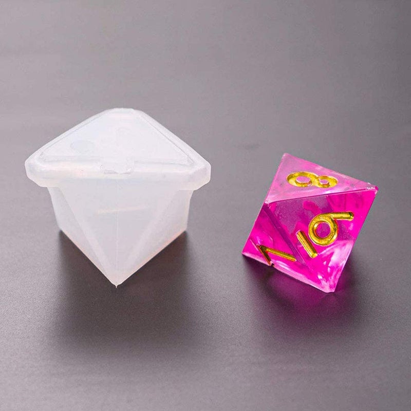 Szcelling Szecl 7 Shapes Molds for Resin Casting - Standard Game Dice Fillet Square Triangle Mold for Digital Games - Families Handmade Craft Tool - Image 5