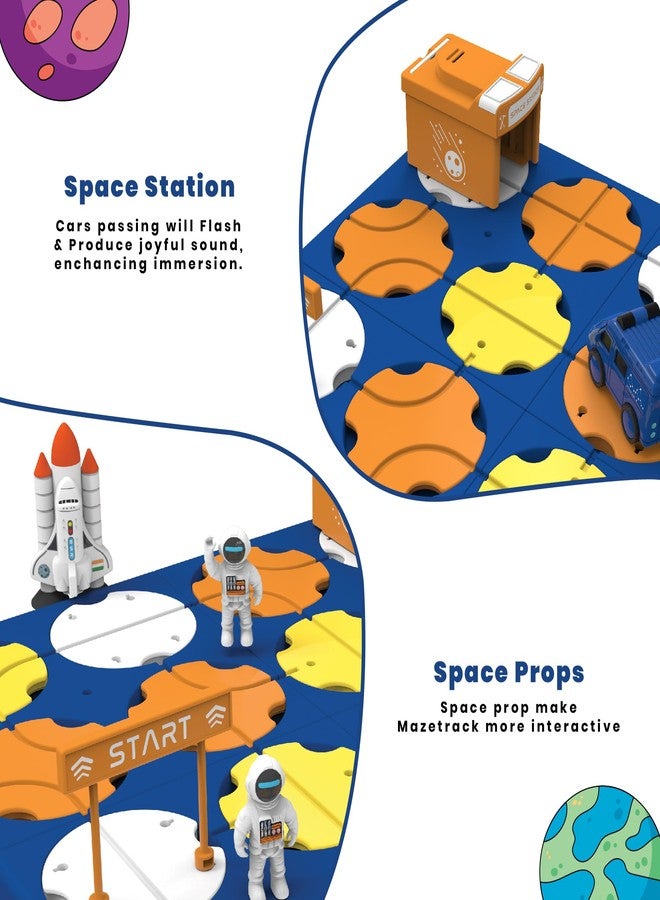 Ralleyz Space-Themed Maze Trackset for Kids Age 3 and Up Toy Set with Colorful Tracks Rolling Balls Interactive STEM Puzzle Activity Game Indoor Play Set for Boys and Girls - Image 5