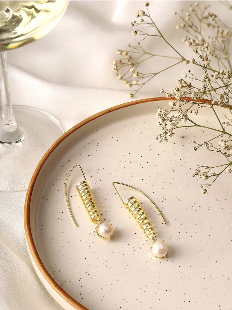 Priyaasi Artificial Beads Beaded Contemporary Drop Earrings