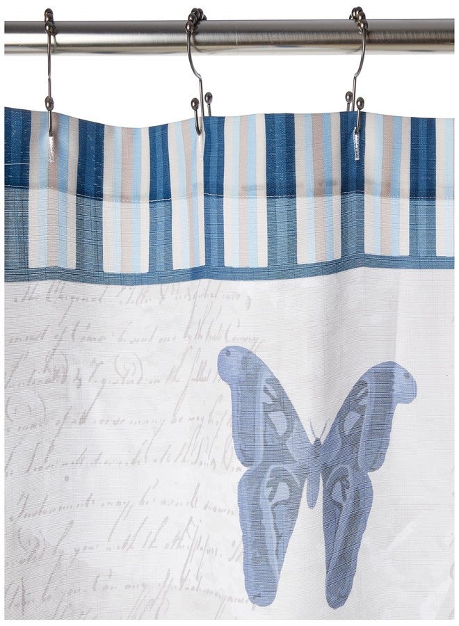 Popular Bath BEAUTIFLY SHOWER CURTAIN ENSEMBLE BLUE - Image 2