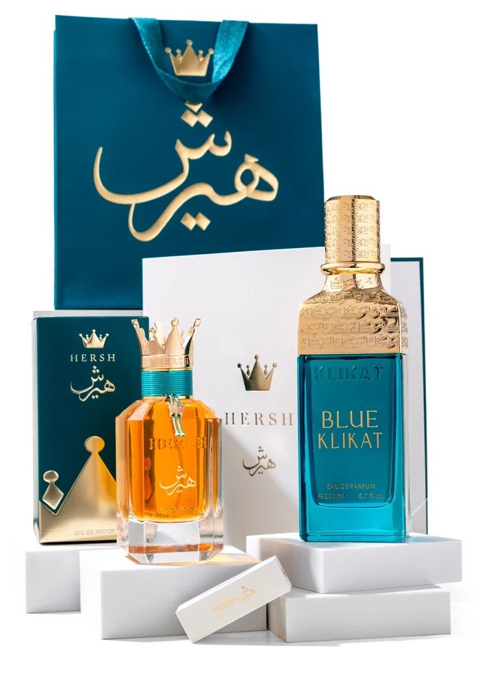 ALezz Oud The Kings’ Winter Bundle Hersh Bakhoury Perfume 100ml & Klikat Blue EDP 200 ml Bundle - Image 1