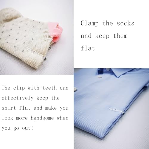 Jsehchya 850PCS Clear Alligator Clip with Teeth,Transparent Plasic Shape Clothespings Shirt Fixing Packing Clip for Fabric Ties Socks Pants Shirts or Sewing Room Keep It Flat (850) - Image 4