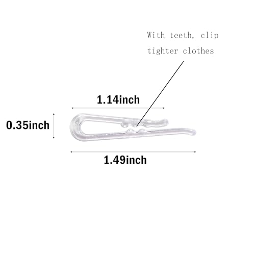 Jsehchya 850PCS Clear Alligator Clip with Teeth,Transparent Plasic Shape Clothespings Shirt Fixing Packing Clip for Fabric Ties Socks Pants Shirts or Sewing Room Keep It Flat (850) - Image 2