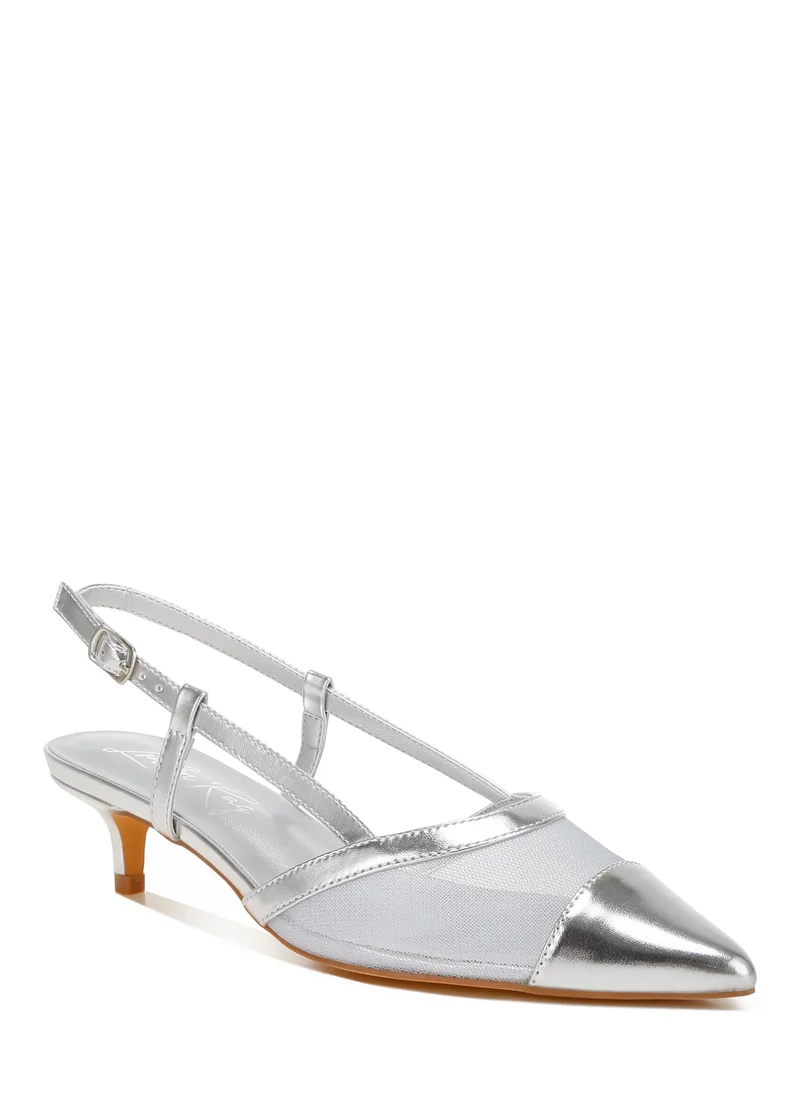 London Rag Mesh Slingback Sandals in Silver