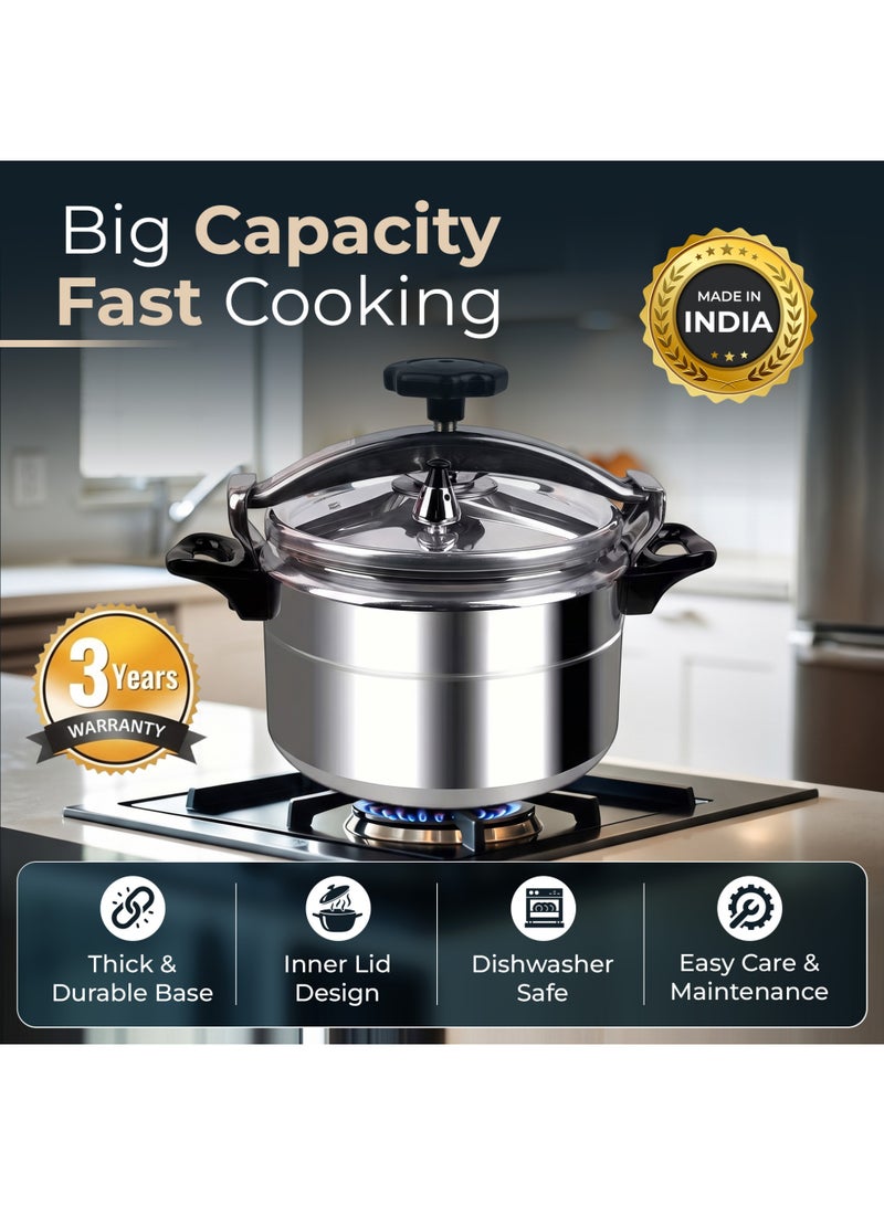 BLACKSTONE 7LLiters Blackstone ECO Aluminum Pressure Cooker 7L Outer Lid Dishwasher Safe Silver Cooker for Rice Dal Chicken Vegetables and Family Meals silver - Image 3