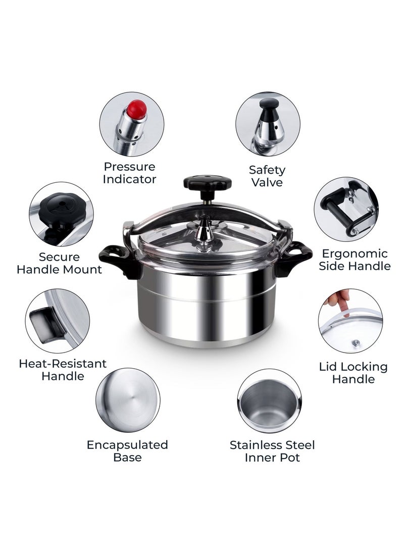 BLACKSTONE 7LLiters Blackstone ECO Aluminum Pressure Cooker 7L Outer Lid Dishwasher Safe Silver Cooker for Rice Dal Chicken Vegetables and Family Meals silver - Image 5