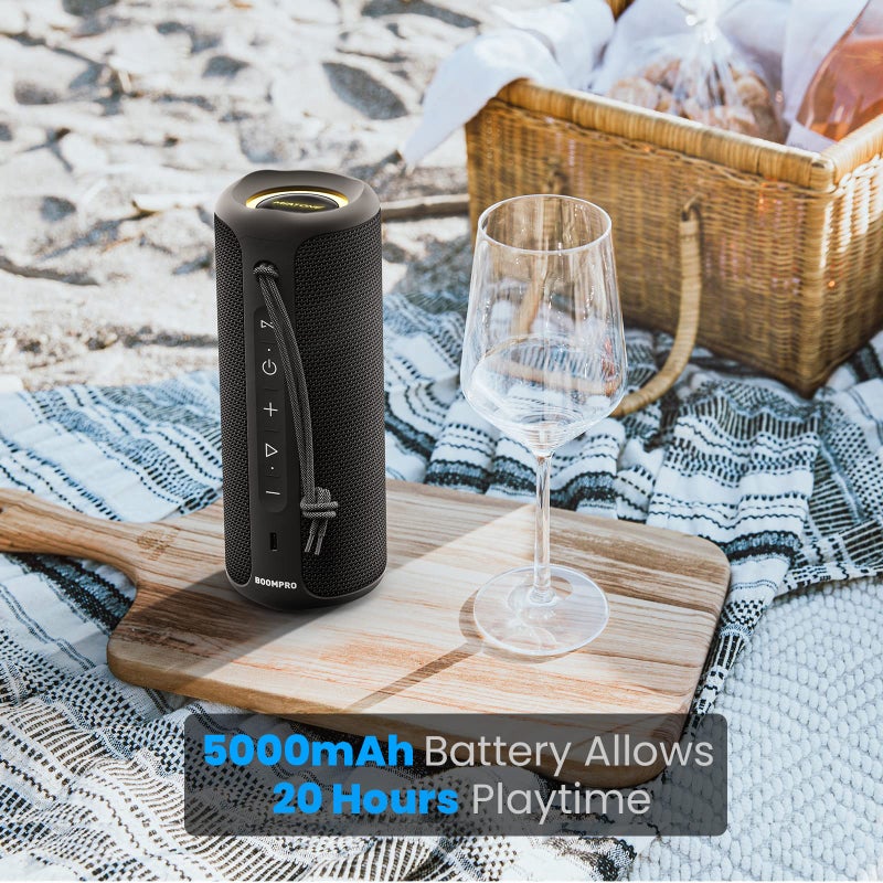 MIATONE Bluetooth Speakers 36W Portable Speaker with Stereo Sound Bass, Bluetooth 5.3 Wireless USB Type C Outdoor, 5000mAh 24H Playtime IPX7 Waterproof, Boy Friend Gifts for him (Black) - Image 3