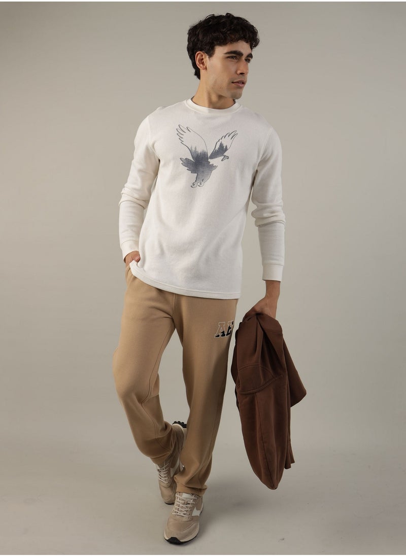 American Eagle AE Long-Sleeve Logo Graphic Thermal T-Shirt  - Image 1
