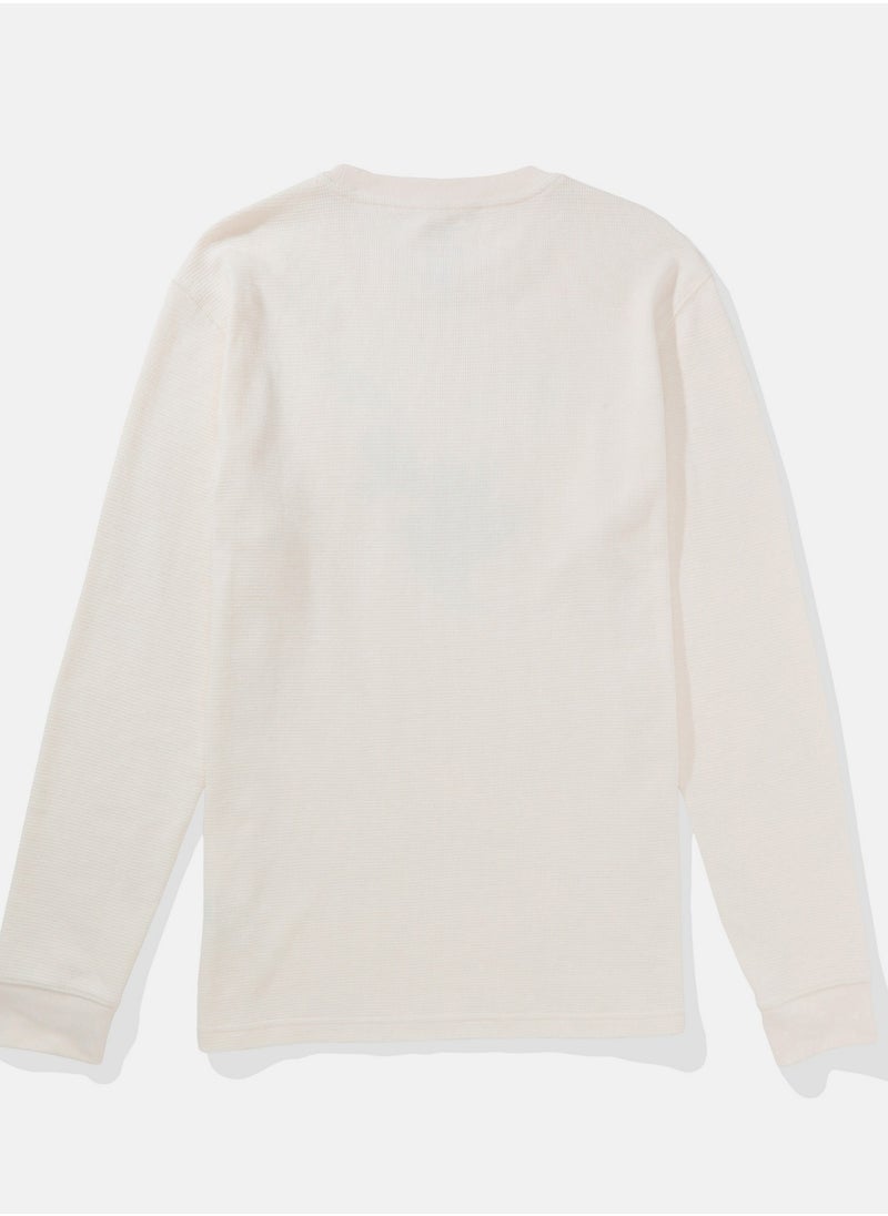 American Eagle AE Long-Sleeve Logo Graphic Thermal T-Shirt  - Image 2