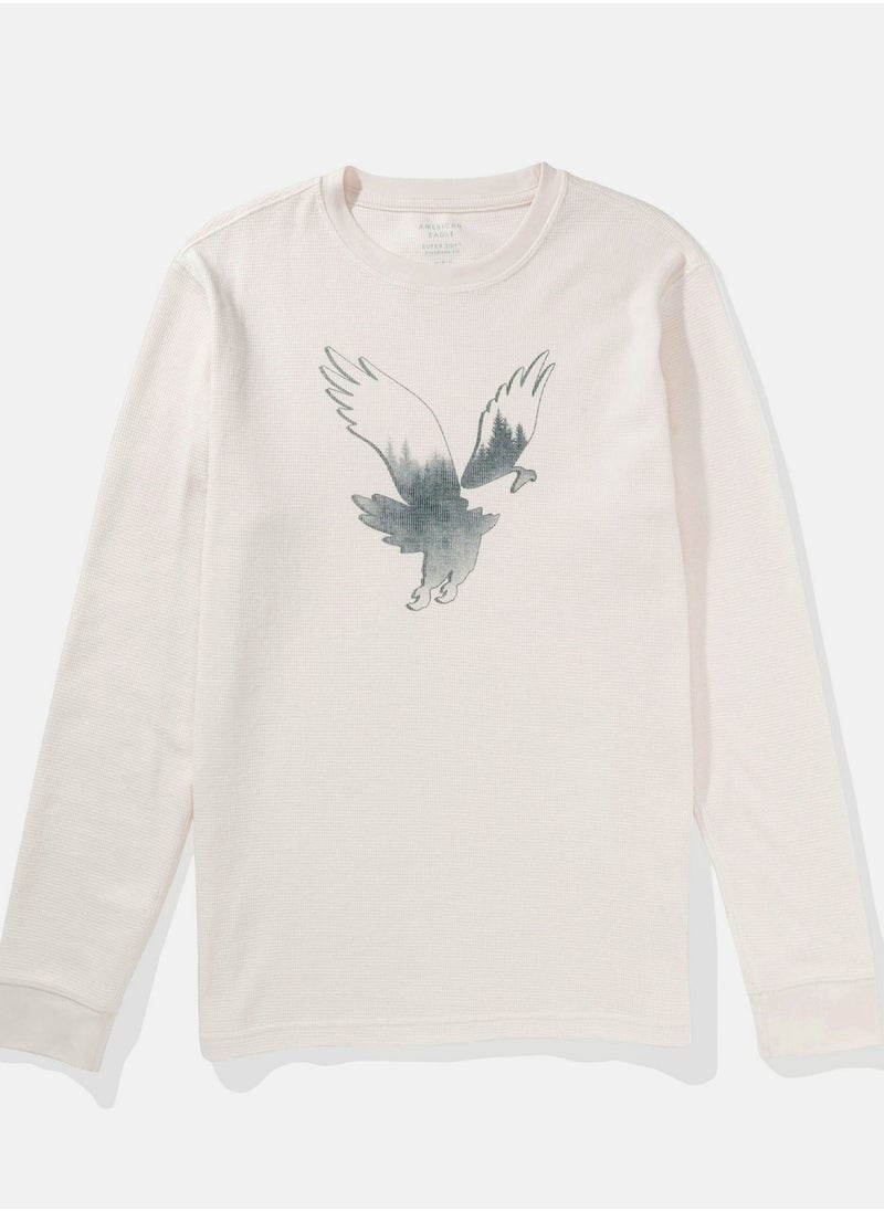 American Eagle AE Long-Sleeve Logo Graphic Thermal T-Shirt  - Image 3