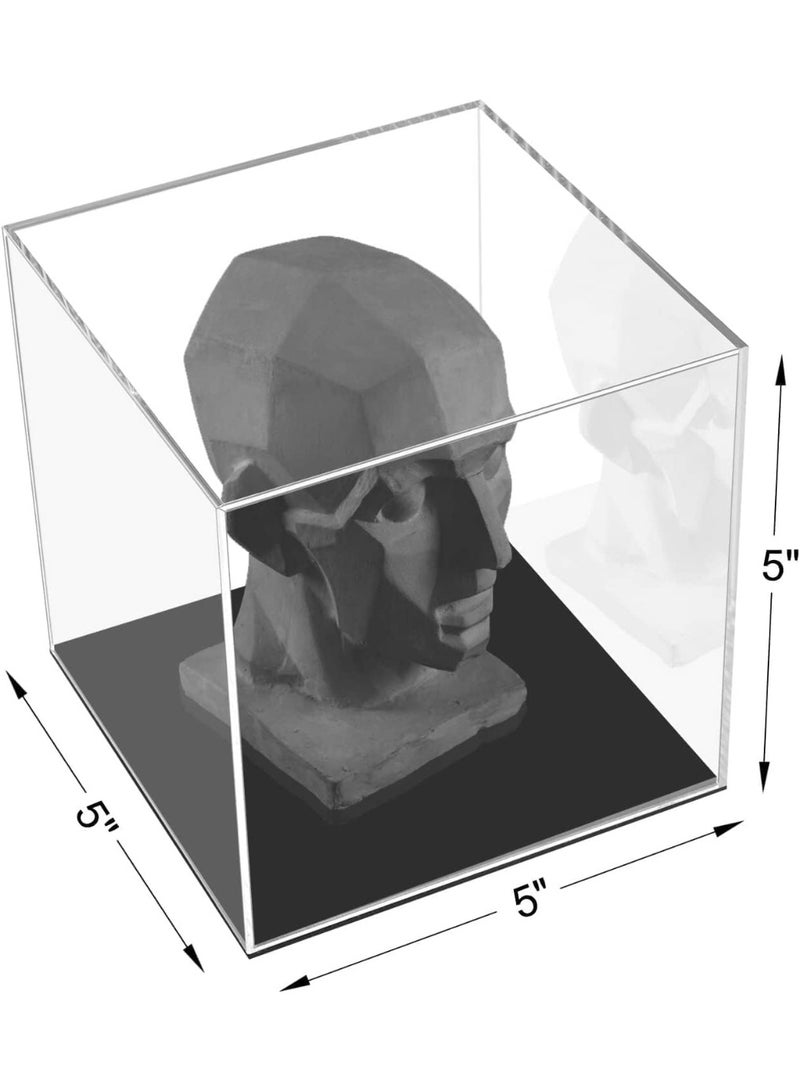 SLASA Clear Acrylic Display Case with Black Base, Countertop Box Cube Organizer Stand – 6x6x6 Inch - Image 3
