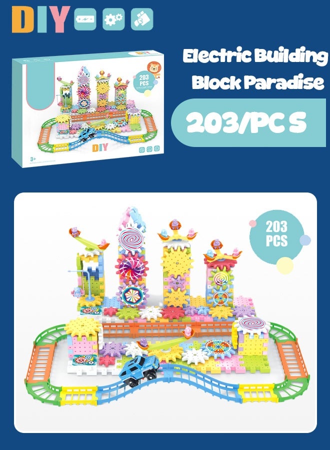 مجموعة متنوعة من مكعبات البناء الكهربائية، لعبة ألغاز دوارة، مجموعة ألغاز جزيئات كبيرة للأولاد والبنات من عمر 3 إلى 6 سنوات - Image 1