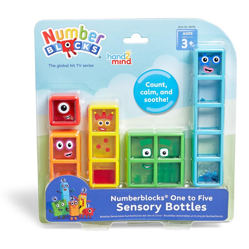 hand2mind Numberblocks One to Five Sensory Bottles, Numbers for Toddlers, Counting Toys, Calming Sensory Fidget Toys, Calm Down Corner Supplies, Social Emotional Learning, Birthday Gifts for Kids - Image 1