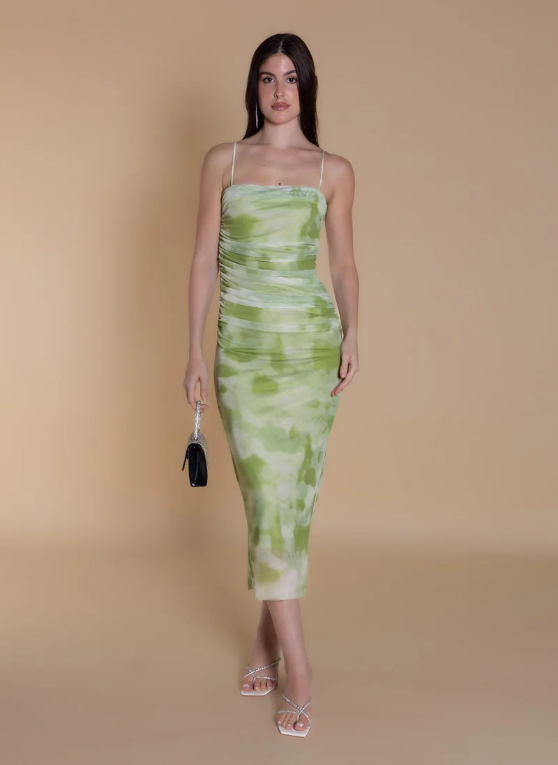 شايبس PRINTED CHIFFON PENCIL DRESS