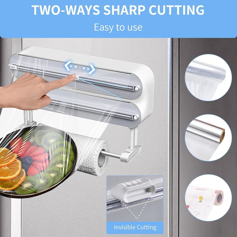 Enem 3 in 1 Cling Wrap Dispenser with Cutter with Free 2in1 Aluminium Foil Paper Butter Paper Roll with 1 Year Warranty Customer Support from Enem - Image 5
