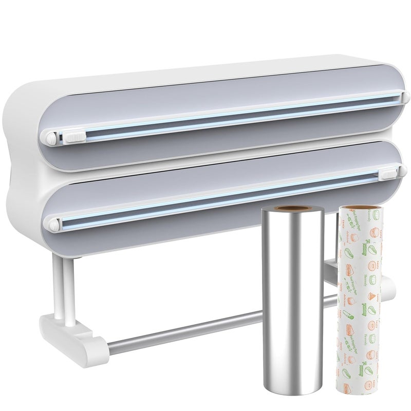 Enem 3 in 1 Cling Wrap Dispenser with Cutter with Free 2in1 Aluminium Foil Paper Butter Paper Roll with 1 Year Warranty Customer Support from Enem - Image 1